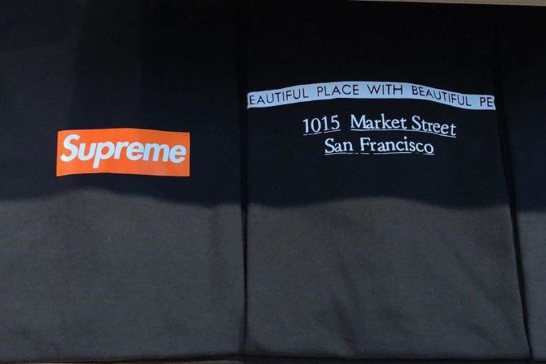 Поддельный логотип на коробке для открытия магазина в Сан-Франциско против настоящего руководства