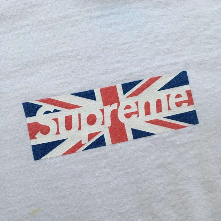 Футболка с логотипом Supreme Union Jack Box Logo Real Vs Fake — Открытие магазина Supreme в Лондоне